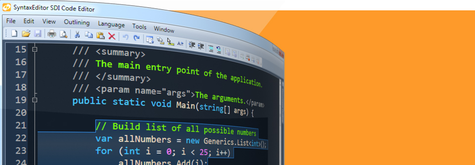 Visual Studio-Like Code Editing.
