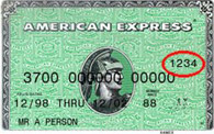 Card Security Code - American Express