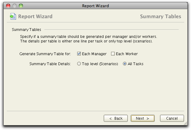 report wizard
