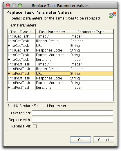 Replace Task
        Parameters