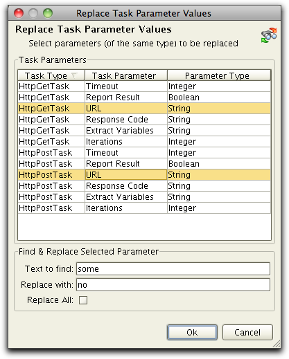 Replace Task
        Parameters Example