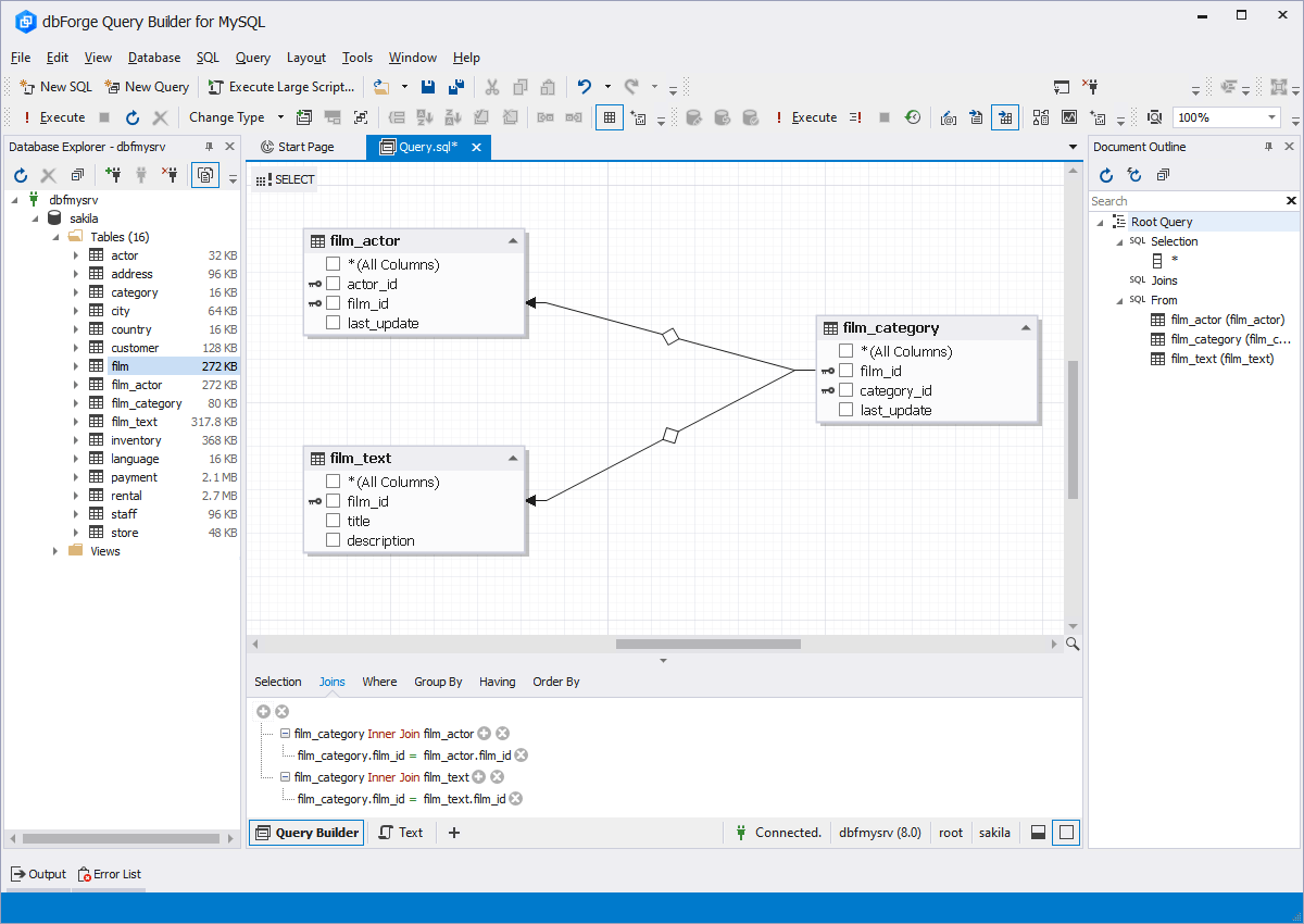 dbForge Query Builder for MySQL
