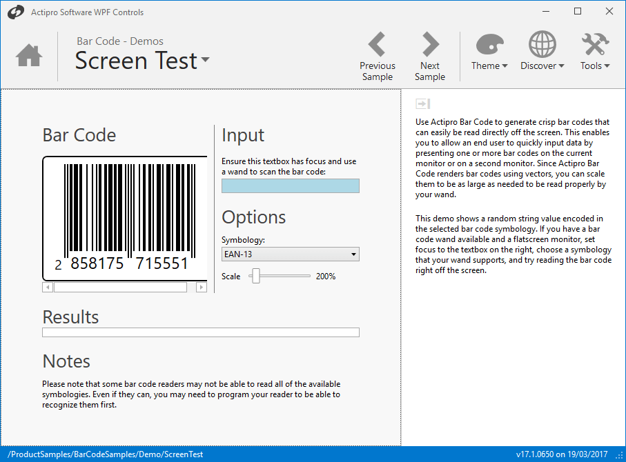 Actipro Bar Code for WPF