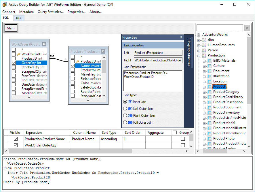 Active Query Builder for .NET WinForms