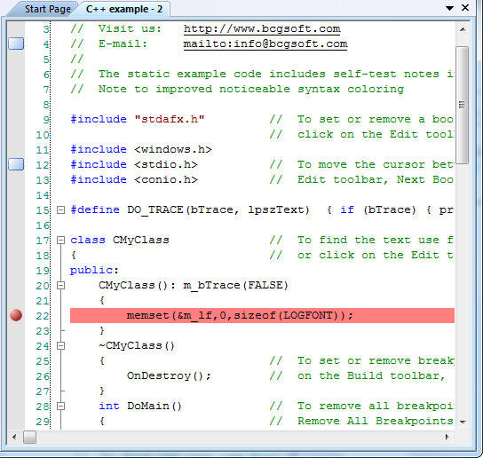 Advanced edit control with syntax highlighting.