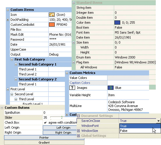 Codejock Property Grid Visual C++ MFC