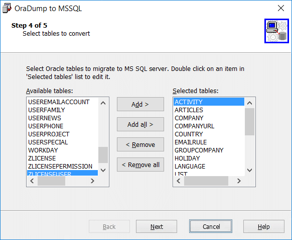 OraDump to MSSQL