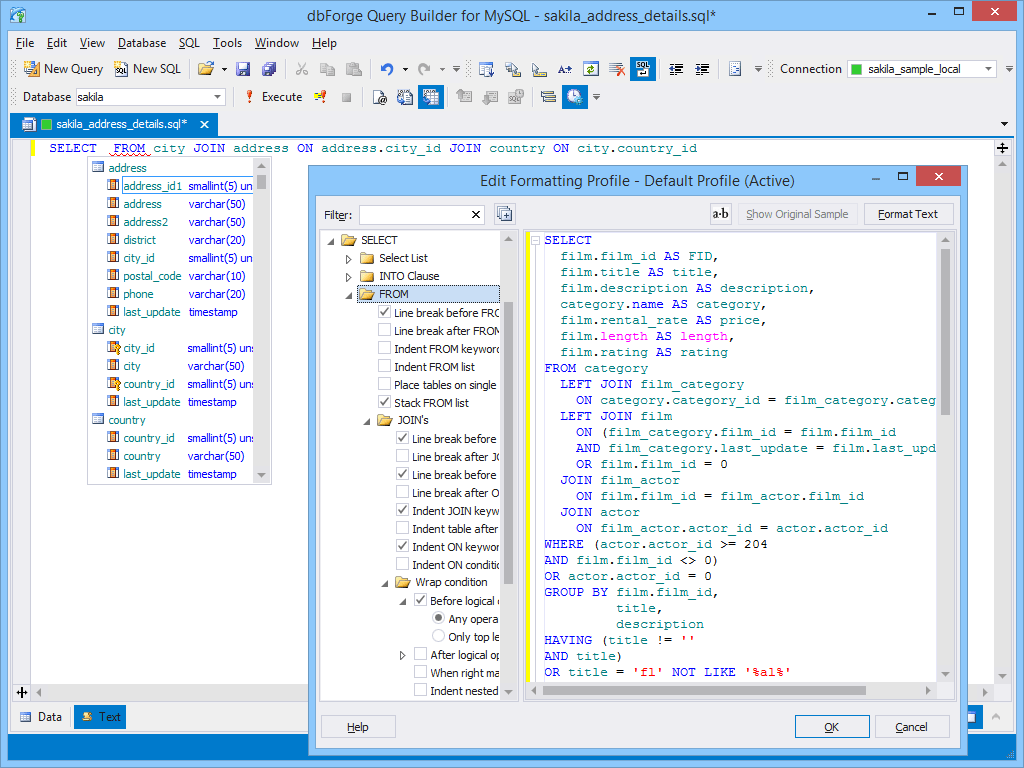 dbForge Query Builder for MySQL