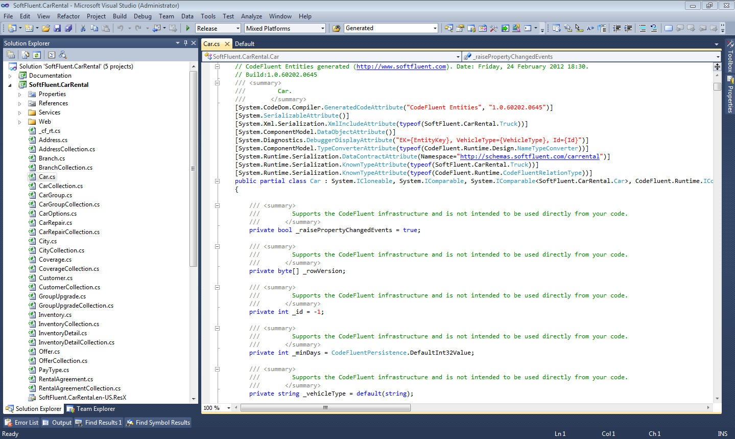 Generate fully functional C or Domain Models.