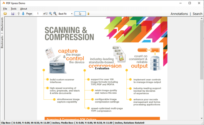 Captura de tela do PDF Xpress .NET