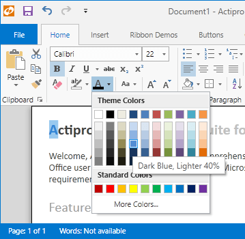 Actipro Ribbon for WPF 屏幕截图