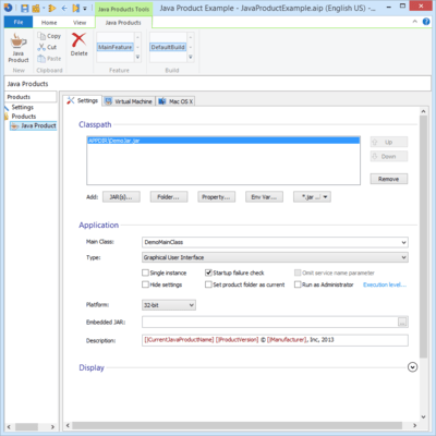 Captura de tela do Advanced Installer Java Edition