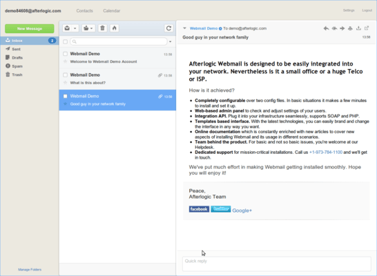 Screenshot of WebMail Pro for PHP