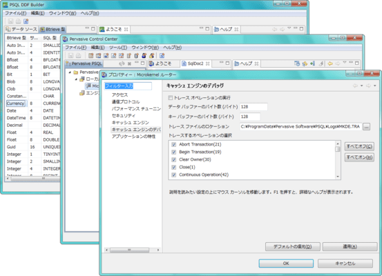 Pervasive PSQL V11 Workgroup（日本語版） のスクリーンショット