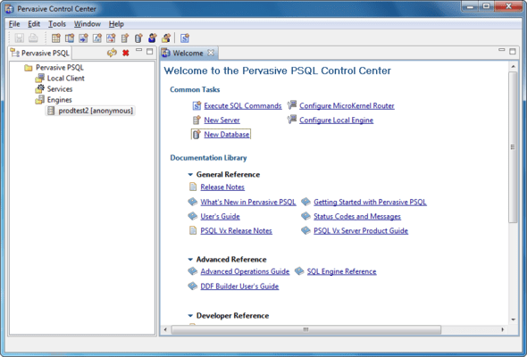 Pervasive PSQL Vx Server 11（日本語版） のスクリーンショット