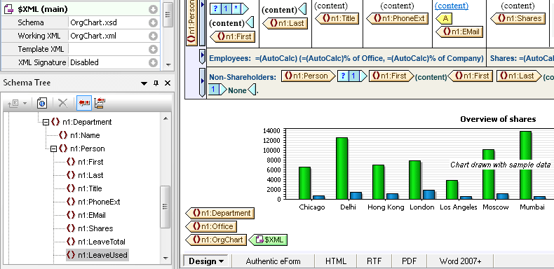 Schermata di Altova StyleVision Professional Edition