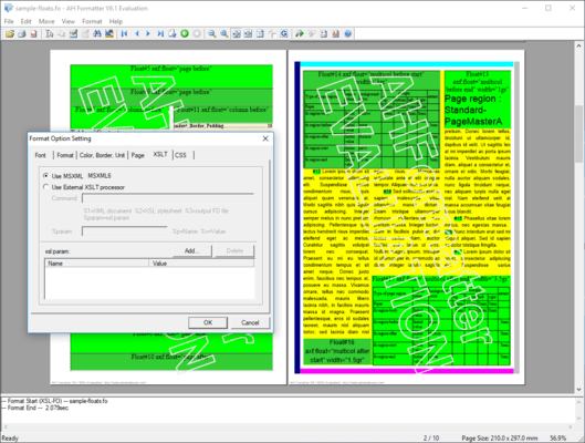 Screenshot von AH XSL Formatter Standard