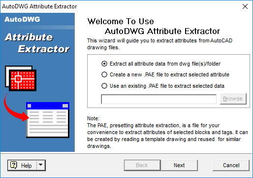 Captura de tela do Attribute Extractor