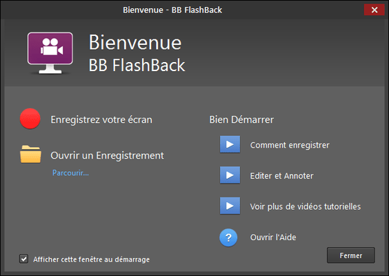 Captura de tela do FlashBack Pro French Edition
