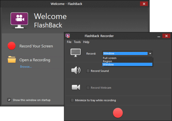FlashBack Plus 的螢幕截圖