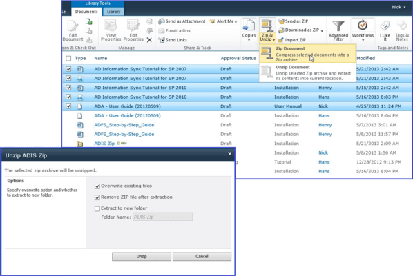 Sharepoint Bulk Zip Unzip Sharepoint Bulk Zip Unzip