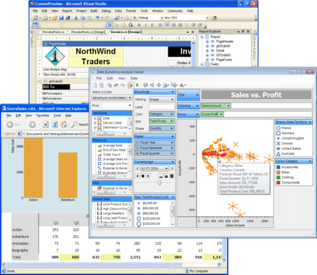 Captura de tela do ActiveReports Reporting/BI Suite for .NET
