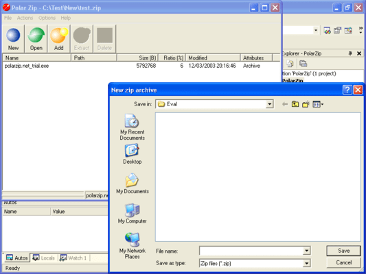 Captura de pantalla de ComponentOne Zip for WinForms