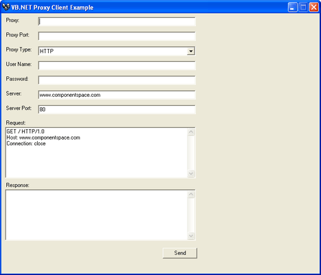 Screenshot of ComponentSpace SOCKS and HTTP Proxy Component