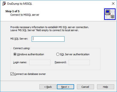 Screenshot of OraDump to MSSQL