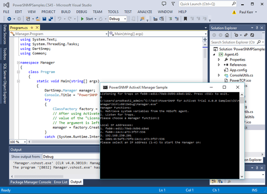 Screenshot of PowerSNMP for ActiveX