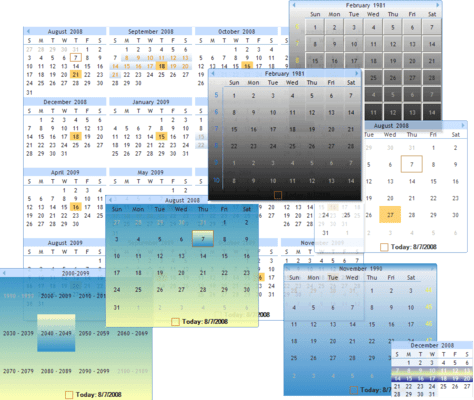 Captura de tela do Calendar Tools for .NET