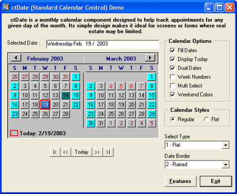 Screenshot of Calendar Tools