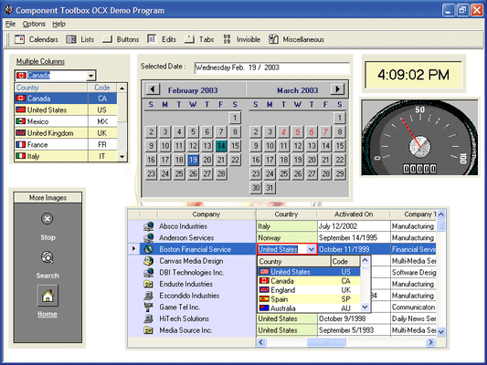 Screenshot of Component Toolbox