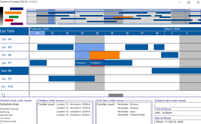 Screenshot von Solutions Schedule for COM