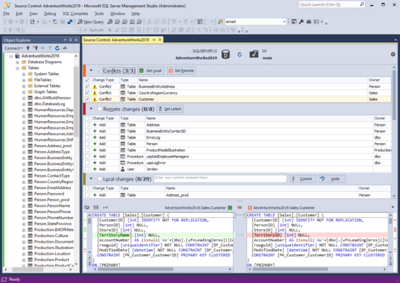 Captura de tela do dbForge Source Control for SQL Server