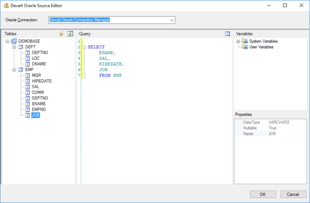 Screenshot of Devart SSIS Data Flow Components for Oracle