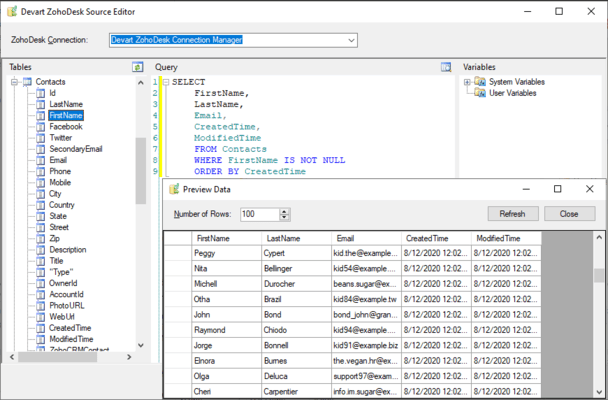 Devart SSIS Data Flow Components for Zoho Desk