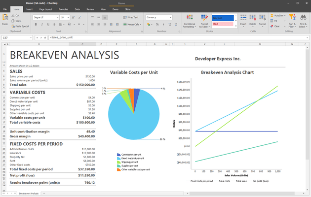 Captura de pantalla de DevExpress Office File API