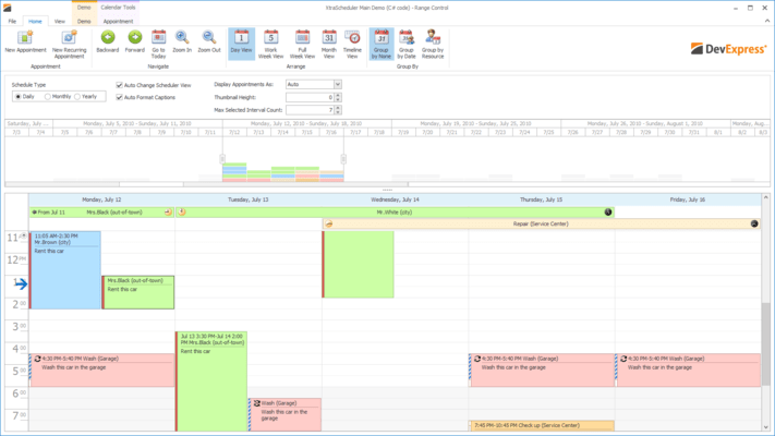 Captura de pantalla de XtraScheduler Suite