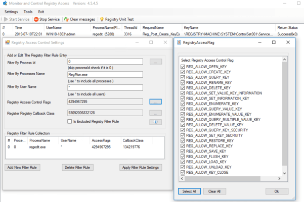 EaseFilter File System Registry Filter Driver SDK（英語版） のスクリーンショット