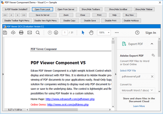 Captura de tela do Edraw PDF Viewer Component