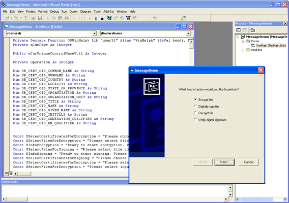 Captura de tela do SecureBlackbox ActiveX Transports - Vendor