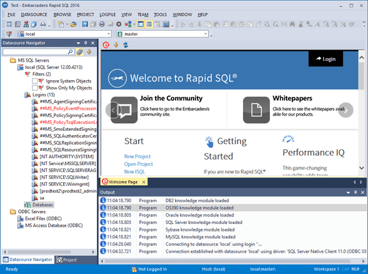 Captura de tela do Rapid SQL All-Platforms