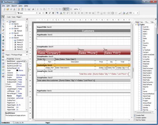 Capture d'écran de FastReport VCL Basic Edition