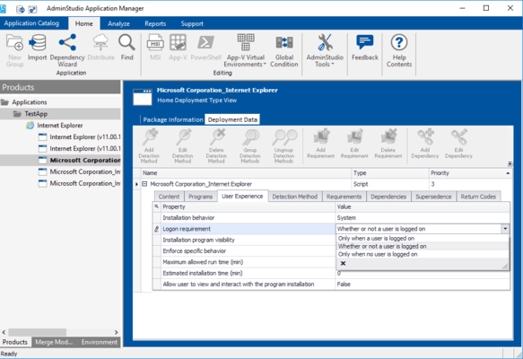 Screenshot of AdminStudio Professional