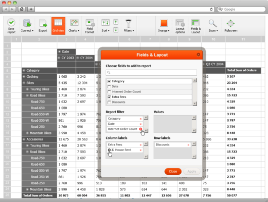 flexmonster pivot table chart component