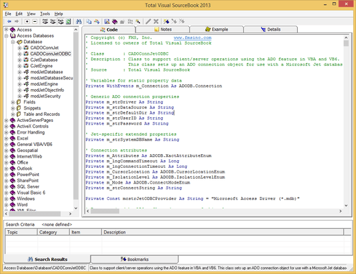 Screenshot of Total Visual SourceBook