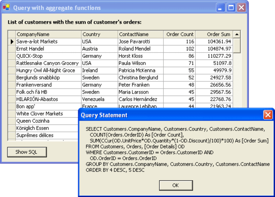 Screenshot of ComponentOne DataObjects for WinForms