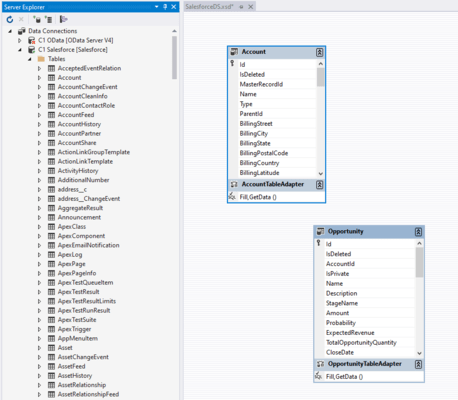 Screenshot of ComponentOne Studio Data Services Edition