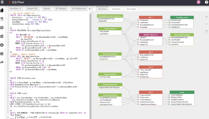 Screenshot von Gudu SQLFlow